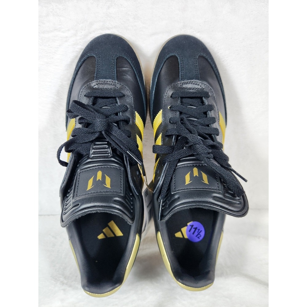 Adidas Samba Messi Black Gold Leather Soccer Shoes Sneakers Men 11.5 NWOB - Picture 4 of 8